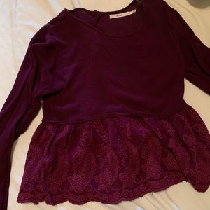 Francescas maroon peplum top